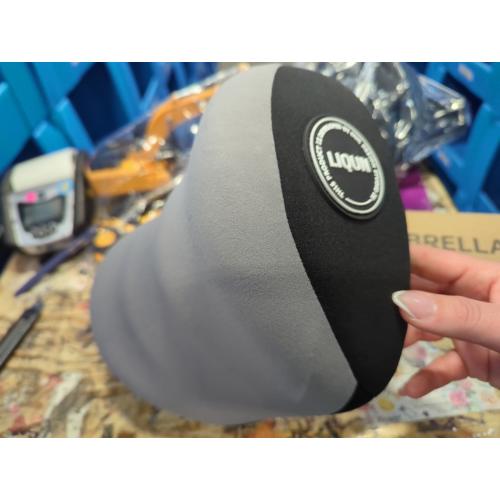 LIQUN Memory Foam Car Neck Pillow, Neck Support Pillow, Neck Support Pad Pain Relief, Adjustable Belt and Breathable Detachable, Suitable for Most Car Pillows Grey