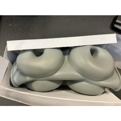 Aichoof Silicone Donut Mold for 6 Doughnuts, Set of 2. Food Grade LFGB Silicone Bagels Baking Pan, Non-Stick, Dishwasher Safe, Heat Resistant and Microwave Safe(Gray)