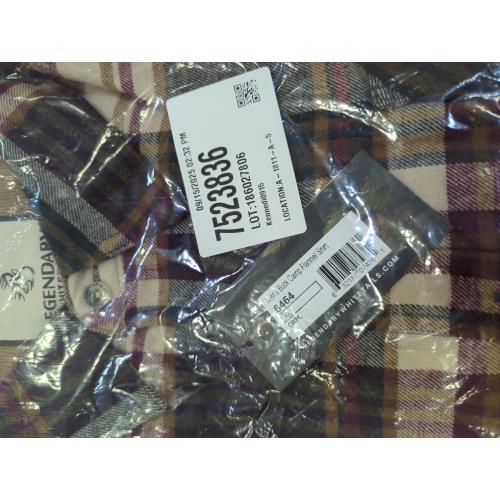 Cedarwood Plaid Legendary Whitetails Men's Buck Camp Flannel Shirt Long Sleeve Button Down 100% Cotton
