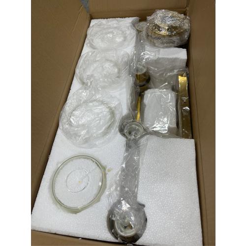 4 Light Brushed Brass Vanity Light Over Mirror, Gold Bathroom Fixtures, Vintage Wall Sconce With Clear Glass Shade, Brushed Gold Lights for Bathroom