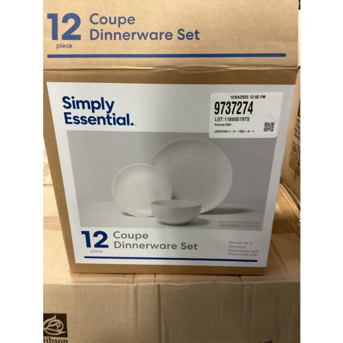Simply Essential Coupe 12-Piece Dinnerware Set in White