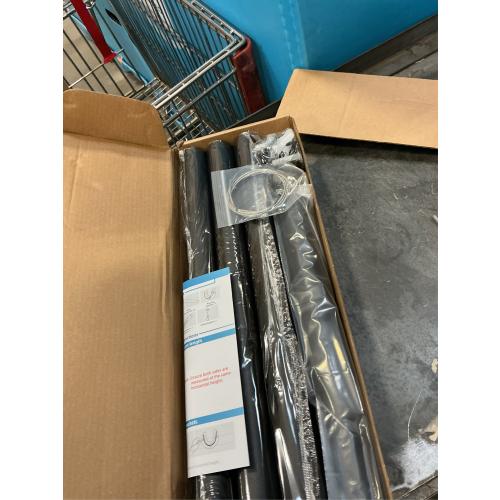 Closet Rods for Hanging Clothes, 17 to 129 Inches Stepless Adjustable Metal Closet Rod, 1.3 Inches Heavy Duty Clothes Hanging Rod for Closet Wardrobes Laundry RV, Black