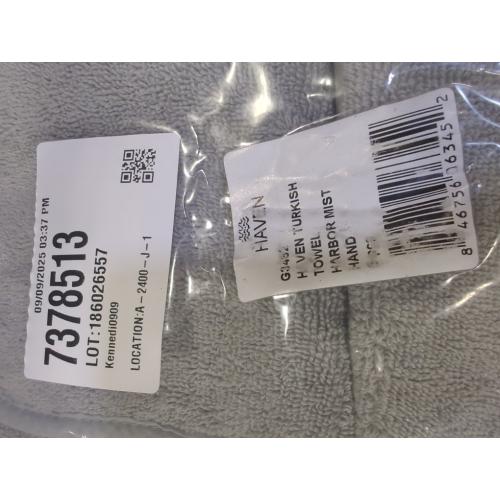 Harbor Mist Grey Hand Towels 2 Pack Haven Turkish Cotton Hand Towel in Harbor Mist Grey