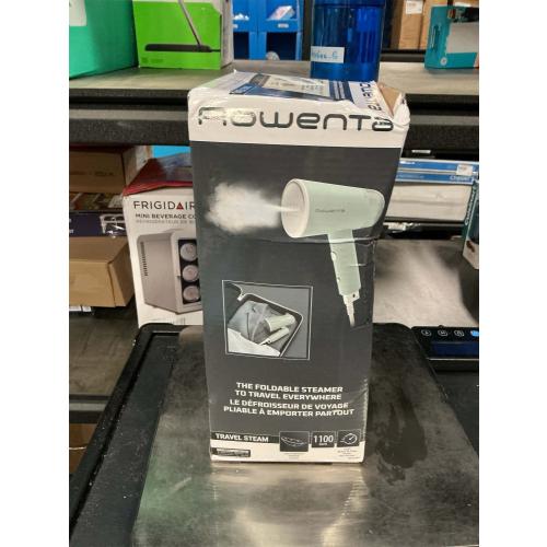 Rowenta Mini Travel Steamer for Clothes, Portable Handheld Steamer with 2.3 Oz Tank, Foldable, 1100 Watts, Ironing, Travel Essentials, Green, DR1014
