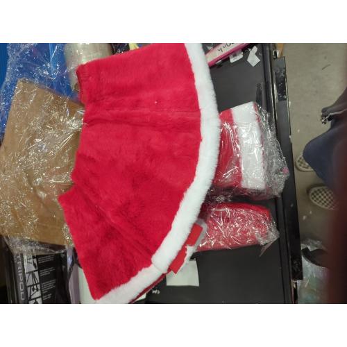 Red Plush Tree Skirt 3 Pack