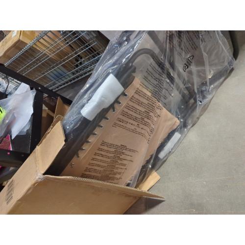 Amazon Basics Outdoor Patio Folding Reclining Lounge Rocking Chair with Pillow, Affordable Folding Chairs for Outside, Beige, 33.6 x 37.4 x 26 inch