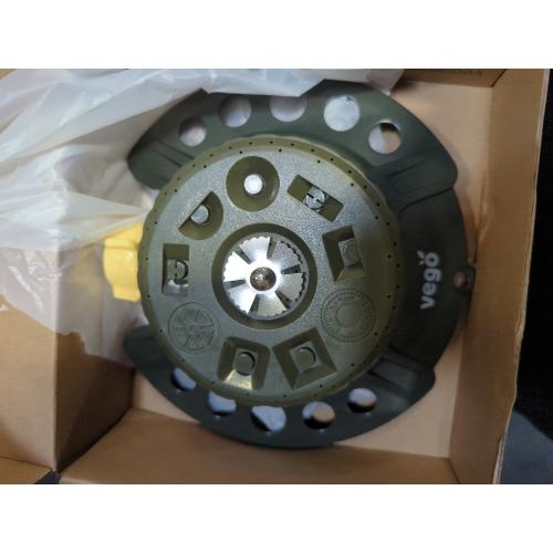 ARMY GREEN VEGO I Metal 9-Pattern Turret Lawn Sprinkler, 9 Pattern Garden Sprinkler with Heavy-Duty Metal Base, Great for Small, Shaped, Medium-Sized Yard Areas, Coverage Area Up to 1,022 Sq.Ft