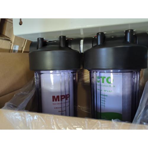 SimPure Whole House Water Filter System, 2 Stages Clear Home Water Pre-Filtration with Carbon and Sediment Filters, Reduce Odor, Chlorine, Taste, Iron, Lead, 1 NPT Brass Port, BPA Free(DB10C-2)