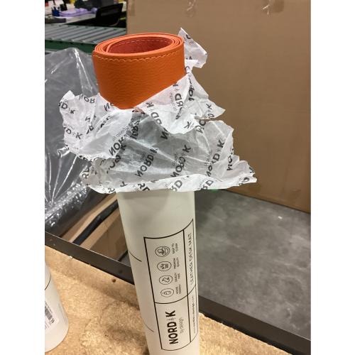 Nordik Leather Desk Mat Cable Organizer - Tangerine Orange 35 X 17 inch - Premium Extended Mouse Mat for Home Office Accessories - Non-Slip Vegan Leather Desk Pad Protector & Desk Blotter Pad