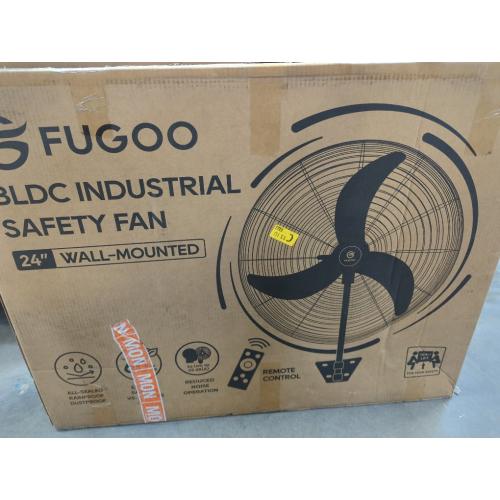 Black 24 FUGOO 24 Quiet Outdoor Oscillating Wall Mount Fan With Remote Control,All Sealed BLDC Motor,4-Speed Waterproof Outdoor Fan, Heavy Duty Industrial Wall Fans for House,Patios,Garage,Warehouse 5000CFM