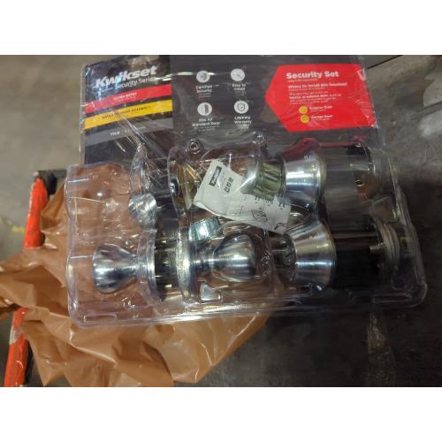 Kwikset Tylo Satin Chrome Deadbolt and Entry Door Knob 1-3/4 in.