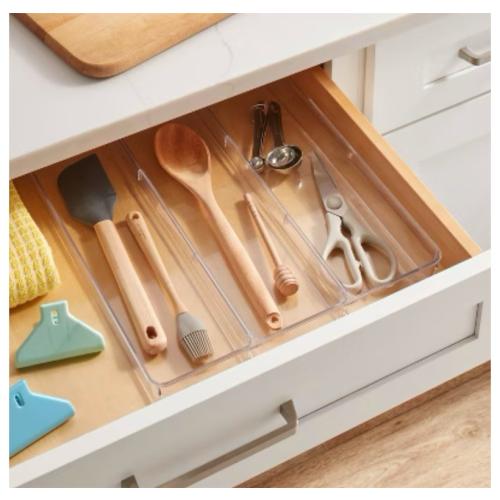 15 Lazy Susan Turn Table - Brightroom & 3 Compartment Plastic Drawer Flatware Organizer - Brightroom & 6 Compartment Organizer White - Brightroom