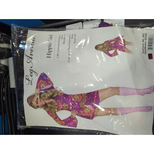 SIZE M/L Leg Avenue Women's 2 Pc Hippy Girl Costume for Women Hippie Dress With Headband