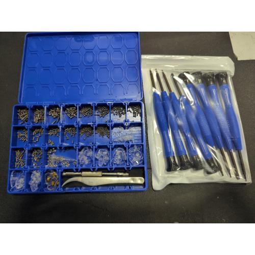 Blue Upgrade Version Magnetic Eye Glass Repairing Kit, Eyeglass Repair Tool Kit with Compact Screw Box Include Nose Pads, Precision Screwdriver Set, Screws, Tweezer for Eyeglass, Sunglass, Spectacles Watch