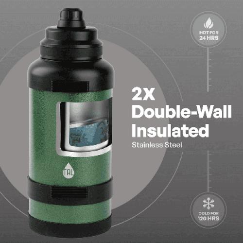 TAL 3L Stainless Steel Water Bottle, Green