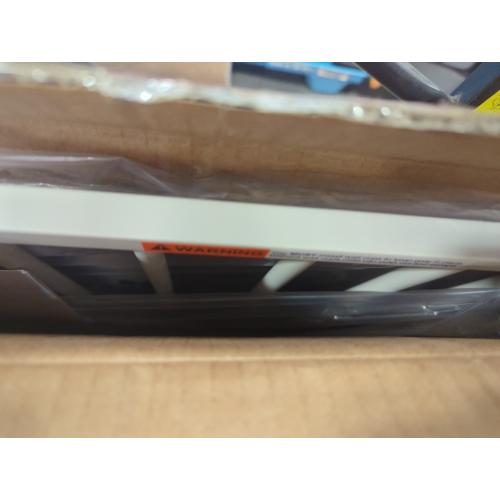 Size 36-41 BABELIO Baby Gate for Doorways and Stairs, 36-41 Pet Gate with Wide Walk Thru Door and Lock Indicator, No Drill Pressure Mounted Safety Gate with Double Lock and Self-Closing, White