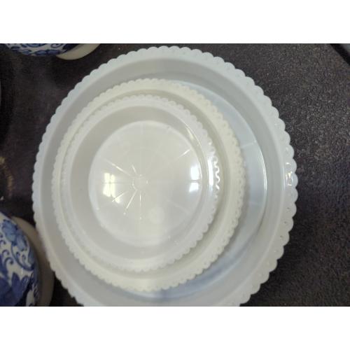 Blue and White Planters, Succulent Pots Ceramic Plant Pots Indoor with Drainage for Home Décor - Set of 3