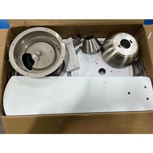 warmiplanet Ceiling Fan with Lights Remote Control, 52 Inch, Brushed Nickel (5-Blades) (Scratch, see the picture)