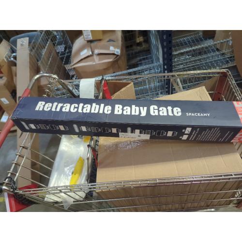 Size 33.5 Color White Reinforced Retractable Baby Gate or Mesh Dog Gate,Easy to Use for Stairs, Doorways, Hallways, Indoor, Outdoor, Wide Pet Gate 33.5 Tall, Extends to 55 Wide, White