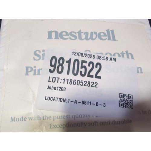 Set of 2 Size King  Color White Nestwell Pima Cotton Sateen 500-Thread-Count King Pillowcase Set in Bright White