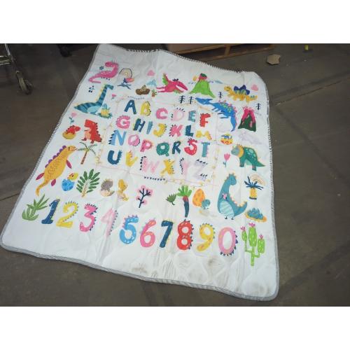 Baby Play Mat - Thicken 50x50 Inch Soft Foam Crawling Mat for Playpen & Floor, Non-Slip Waterproof Playmats for Infants & Toddlers, Portable Foldable & Machine Washable, Dinosaur & Letters