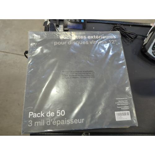Vinyl Record Sleeves - 50 x Premium Outer Vinyl Sleeves for Records - 12.75 x 12.75 Heavy Duty 3 Mil Thick Crystal Clear Polypropylene