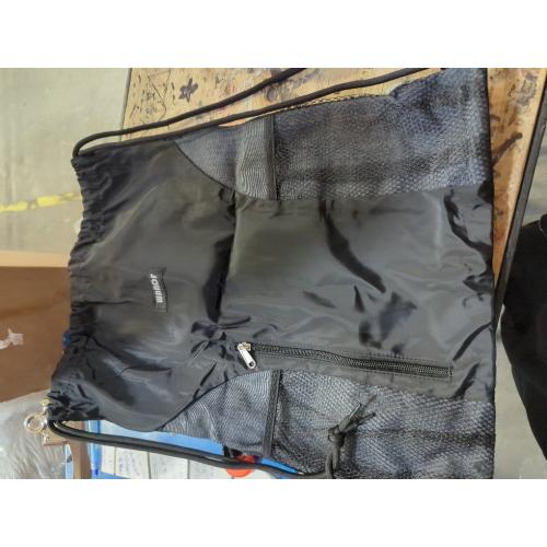 WANDF Drawstring Backpack Sports Gym Sackpack with Mesh Pockets Water Resistant String Bag for Women Men(Black)