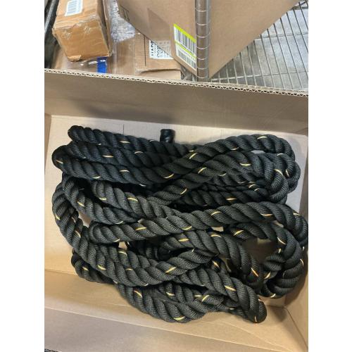 Fitvids Battle Rope 1.5Inch 2 Inch Diameter Poly Dacron 30 FT – 40 FT – 1.5-Inch, 30FT – Black