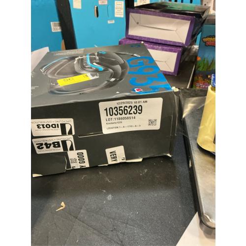 Logitech - G935 Wireless 7.1 Surround Sound Over-the-Ear Gaming Headset for PC with LIGHTSYNC RGB Lighting - Black/Blue