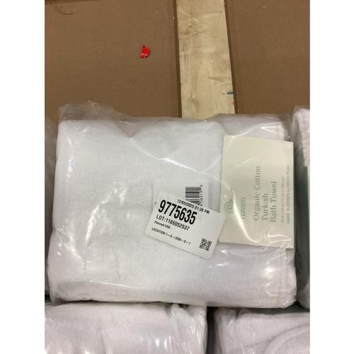 Haven Turkish Cotton Bath Towel in Bright White 2 pack