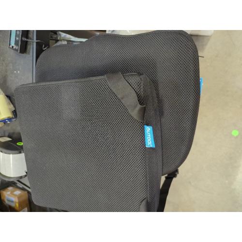 Seat Cushion, Lumbar Support Pillow with Adjustable Strap-Chair Cushions for Sciatica Pain Relief-with Washable Cover Memory Foam for Car, Travel and Wheelchair-Black