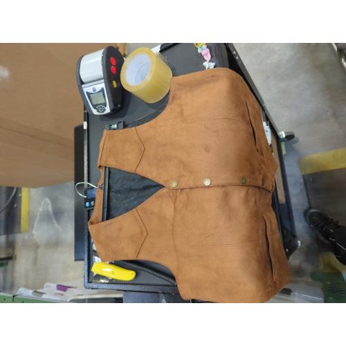 Size/m  color brown Men's V-Neck Suede Leather Vest Casual Western Cowboy Waistcoat
