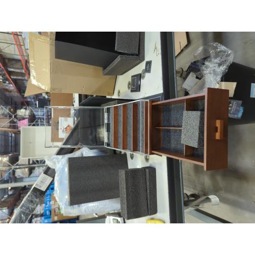 Brown and Clear Holme & Hadfield Premium 6-Slot Sunglasses Organizer – Beautiful 360° Views – Handcrafted Wooden Sunglasses Display Case for Multiple Glasses – Luxurious Birthday Gift