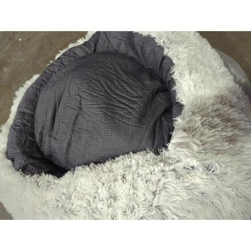 Dog and Cat Bed Super Plush Cuddler Round Soft Comfortably Stuffed Choose Size and Color (Medium/Large - Cream)