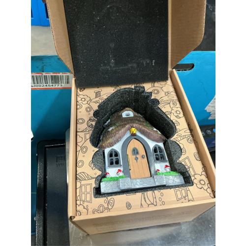 WILD PIXY Fairy Garden House - Glow in The Dark Fairy Cottage with Opening Door and Solar LED Light, Beautiful Miniature Garden Decoration for Indoor or Outdoor Fairy Gardens - 7.1 Fairy House