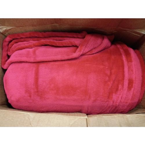 Flannel Fleece Luxury Blanket Red Queen(90x90) Size Lightweight Cozy Plush Microfiber Solid Blanket by Bedsure