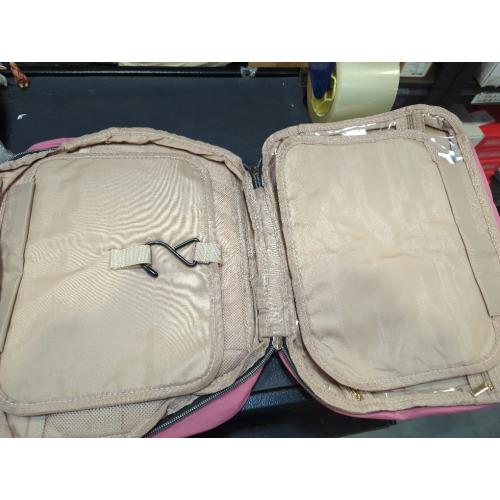 Pink HOTOR Travel Toiletry Bag w/Hanging Hook - Spacious Toiletry Bag Essentials for Women & Men, Makeup Bag/Big Comparment, Waterproof for Travel Accessories, Rosewood-Pink