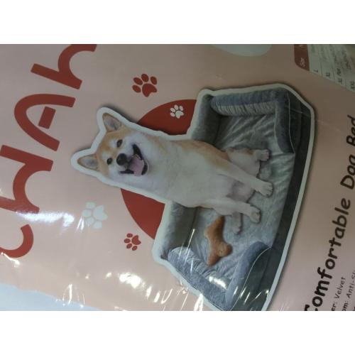 Extra Large Dog Bed, Orthopedic Dog Bed with Cooling Gel Memory Foam, Waterproof L Pet Bed with Removable Washable Cover, 36 Pet Sofa Couch Dutch Velvet with Bone Toy, Light Gray