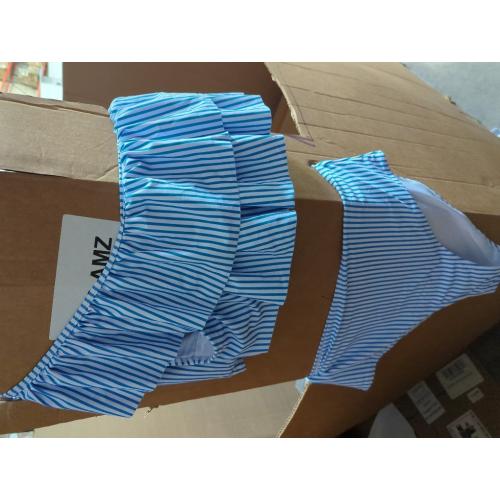 Size XXL VIMPUNEC Ruffle One Shoulder Swimsuits for Women Striped High Waisted Two Piece Bathing Suits