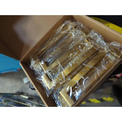 Goldenwarm 25 Pack Gold Kitchen Cabinet Handles - 5 Inch Brass Gold Drawer Pulls - LSJ12GD128 Brushed Brass Cabinet Pulls for Cabinets