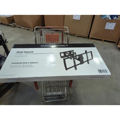Black HumanCentric Heavy Duty TV Wall Mount for 75-100 TVs Flat or Curved up to 176lb, Full Motion, 15° Tilt, 45° Swivel, 24 Extension, Max VESA 900x600mm, Hardware Included Install on Wood or Concrete