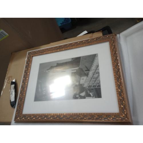 AUEAR, 12x16 Ornate Photo Frame, Bronze Color, with White Mat for 8x12 Picture & Real Glass (1 Pack)