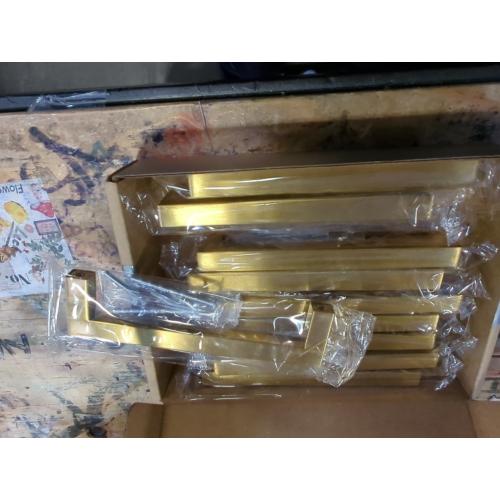 KOOFIZO Solid Square Brushed Gold Kitchen Cabinet Handles Gold Cabinet Pulls, 10 Pack 5 Inch Gold Hardware for Kitchen Cabinets Drawers Dresser Cupboard Bedroom Bathroom