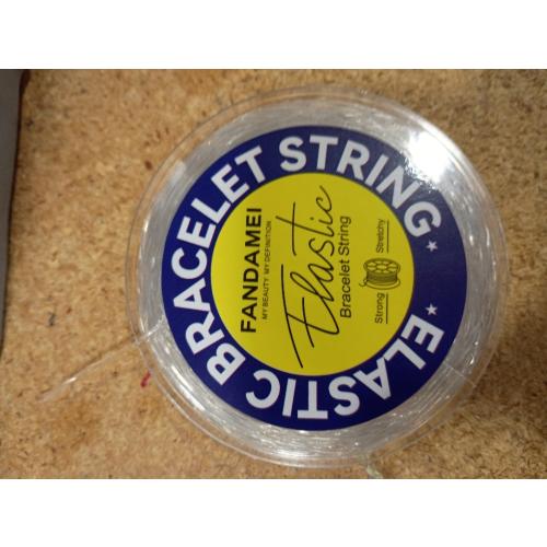 FANDAMEI 1mm Elastic Bracelet String Cord, Crystal Stretch Bead Cord for Bracelets Jewelry Making, Clear Stretchy Elastic String for Beading, Transparent Thread for Bracelet Necklace Making