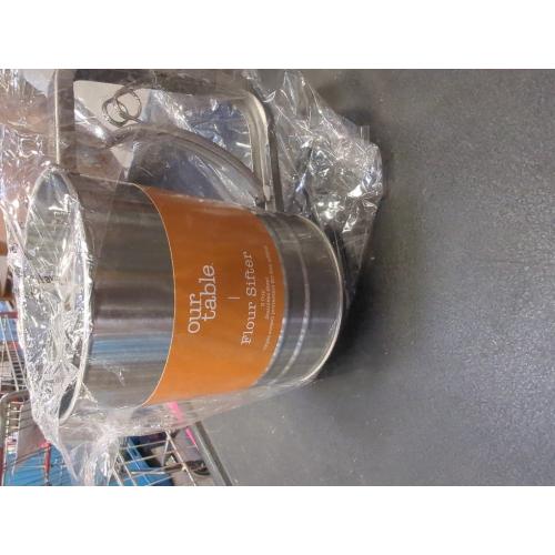 Our table flour sifter Stainless Steel Triple Mesh Flour Sifter, 3 Cup | Sift Flour & Dry Ingredients for Baking | Manual Squeeze | Dishwasher Safe