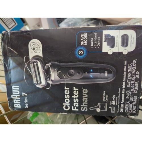 Braun Electric Shaver for Men, Series 7 7177cc, Wet & Dry Shave, Turbo & Gentle Shaving Modes, Waterproof Foil Shaver, Space Grey