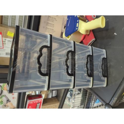 Desktop Organizer with 4 Drawers, Clear Plastic Storage Drawer Unit, Small Desk Organizer Storage Box, Durable Storage Bin Container Case for Countertop Stationery Pens Makeup Office Supplies