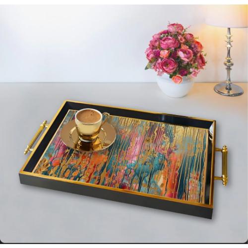 Elegant Tray Black and Gold