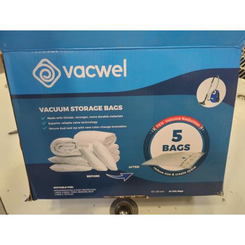 47x35 Bags 5-Pack XXL- Jumbo Space Vacuum Storage Bags for Clothing Storage - Vacuum Space Bags for Comforters, Blankets and Clothes - 5x XXL Size (47x35in)