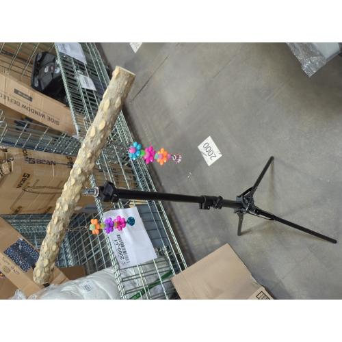 16-63 Inch Height Adjustable Bird Perch Pepper Wood Parrot Training Perch Stand with Feeding Cups and Swing Toy Parakeet Perches Indoor and Outdoor Parrot Stands for Small to Medium Bird